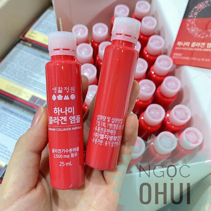 1 hộp nước uống đẹp da cao cấp Hanami Collagen Ampoule của tập đoàn LG Ohui 25ml x 28 lọ date 2023 - Hàng Chính Hãng LG