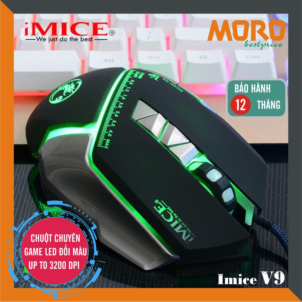 Chuột máy tính có dây iMICE V9 (Best choice of Gamers) – Led đổi màu – Độ nhạy max 3200 DPI