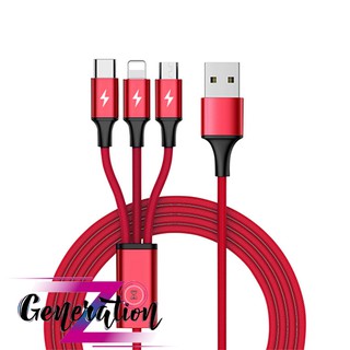 Cáp sạc 3 đầu bọc dù unitek c4049rd dài 1.2m - hàng chính hãng