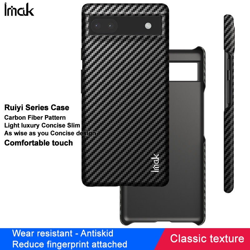 Ốp Điện Thoại Da PU PC Cứng Phối Sợi Carbon Chống Sốc Imak Cho Google Pixel 6A Pixel6A