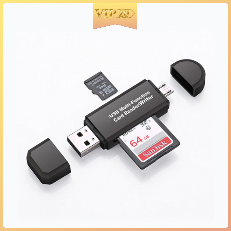 Đầu Đọc Thẻ Nhớ Micro Usb Otg Sang Usb 2.0 Cho Điện Thoại / Máy Tính Chất Lượng Cao