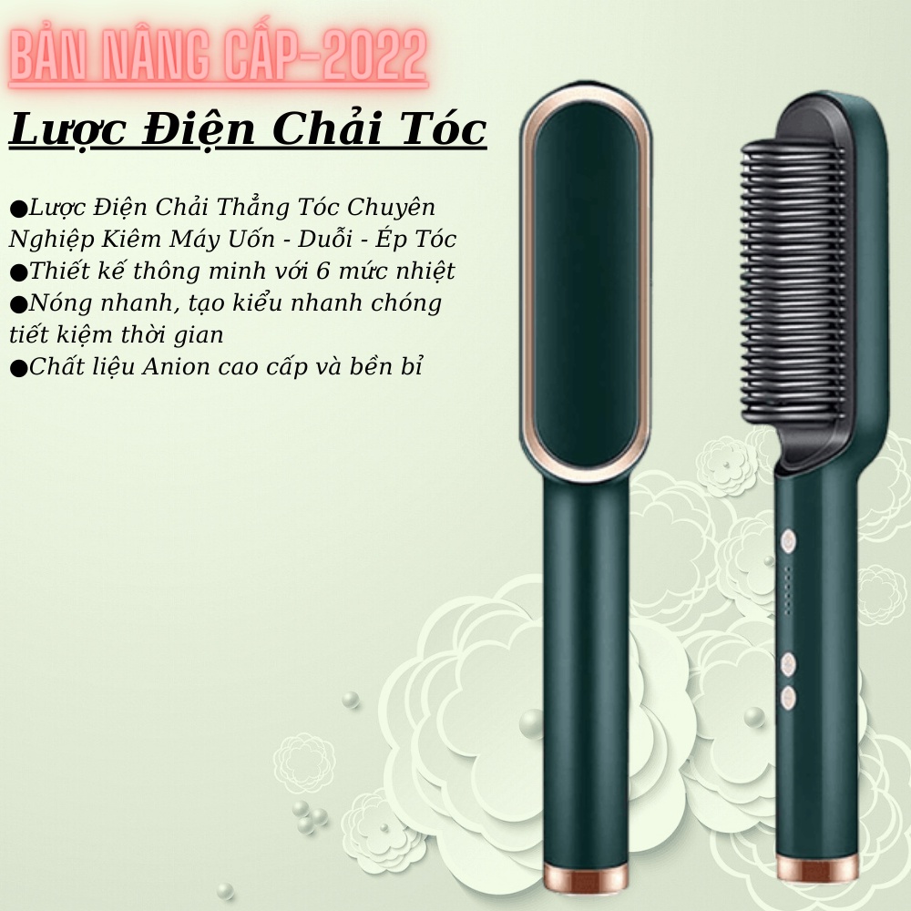 Lược Điện Chải Tóc Tạo Kiểu Chuyên Nghiệp -Kiêm Máy Uốn - Duỗi - Ép Tóc - Tạo Kiểu Nhanh Chóng