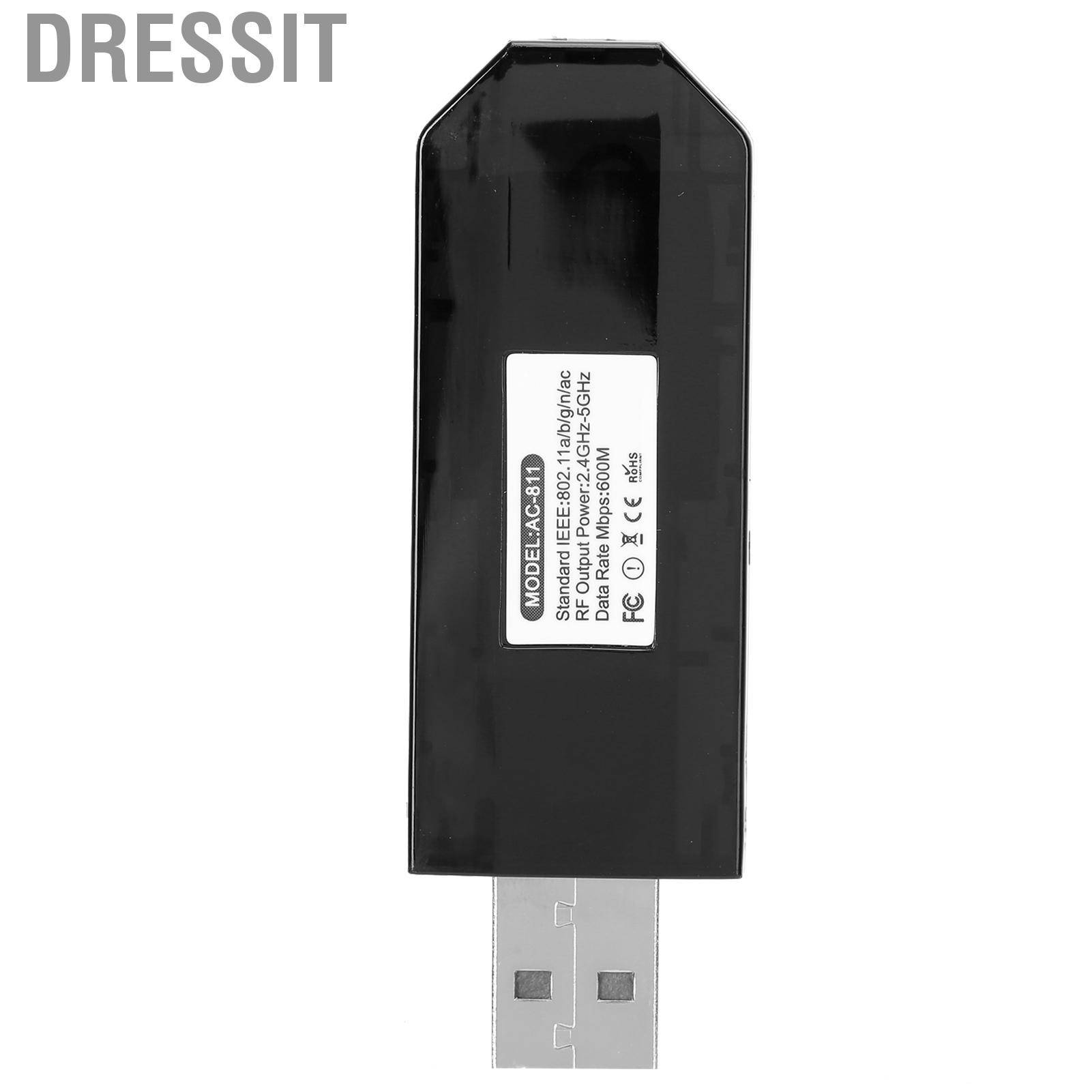 Card Mạng Không Dây Usb Wifi 600mbps 2.4g / 5g Cho 802.11ac / A / B / G / N