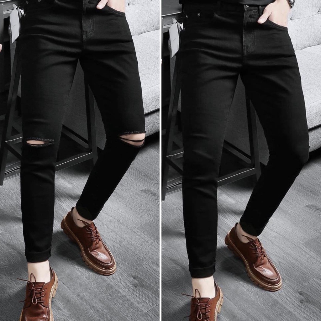 Quần Jean Nam Rách Gối 2STOREGLE Kiểu Dáng Hàn Quốc