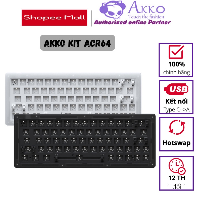 Kit bàn phím cơ AKKO ACR64 (Hotswap / RGB / Foam tiêu âm / Gasket Mount)