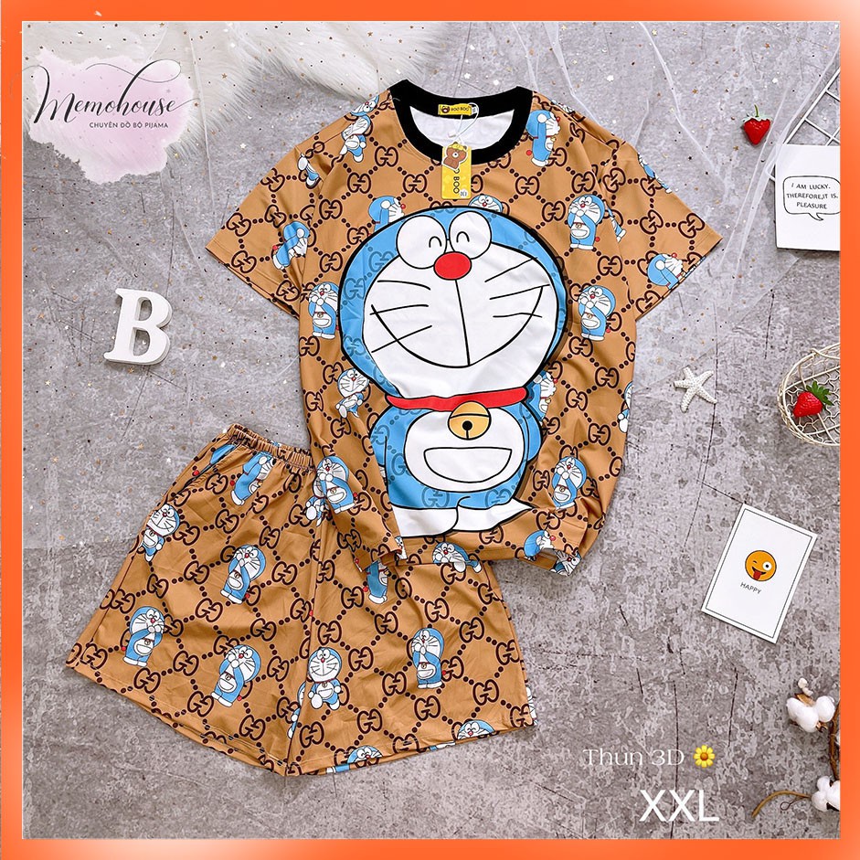Đồ Bộ Thun Cotton ĐÙI BIGSIZE Hoạt Hình Dễ Thương (FORM DƯỚI 85KG)