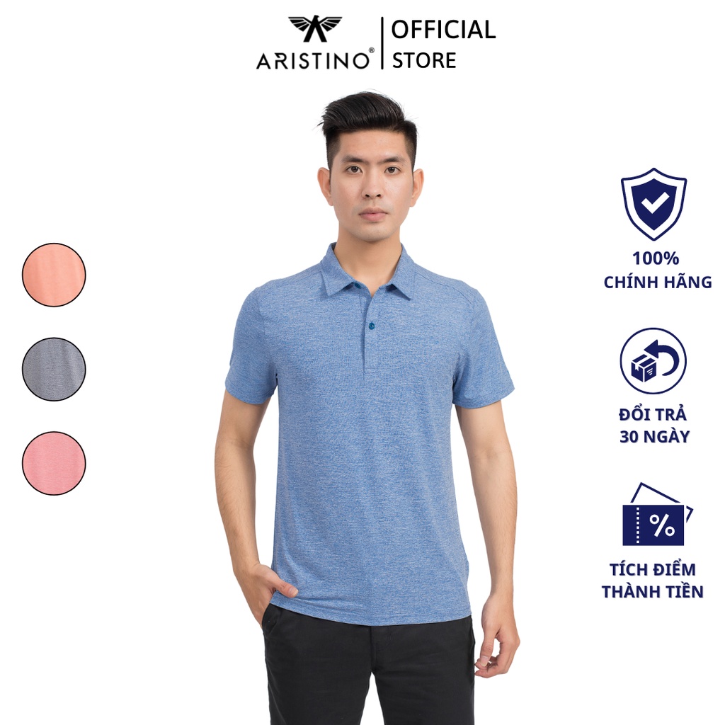 Áo Polo nam Aristino dáng slimfit dệt hiệu ứng màu độc đáo, chất vải co giãn - APS014S9