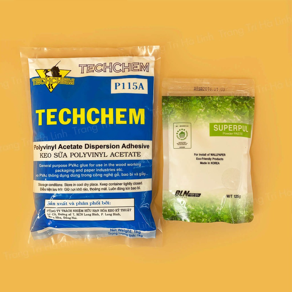 Keo sữa TECHCHEM dán tường gỗ giấy thảm simili 1kg - Trang Trí Hà Linh