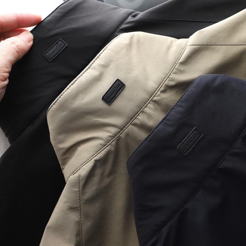 Áo khoác Bomber Dù Nam Massimo Dutti CỔ 2 KHUY lớp túi khóa kéo, tay bo len cao cấp, CÓ TÚI TRONG Và Chống nước hàng xịn