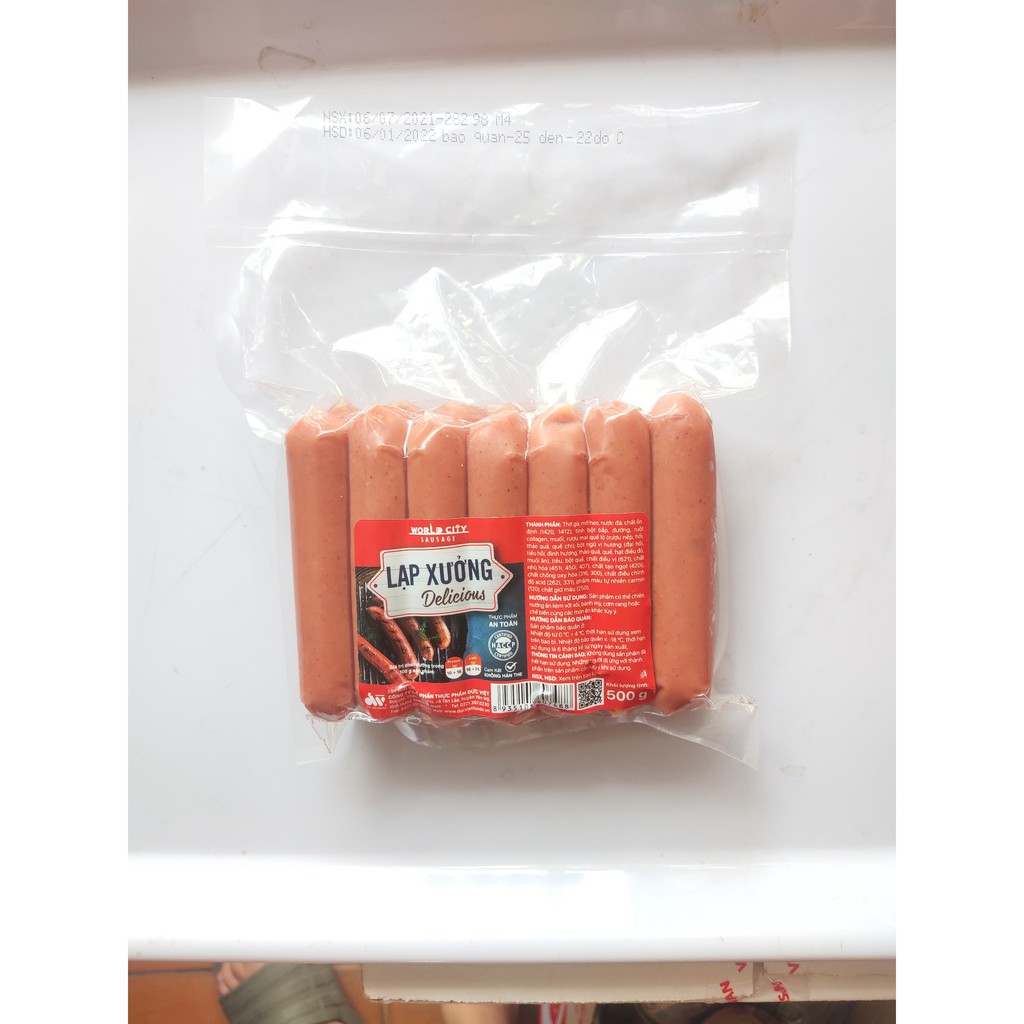 Lạp Xưởng Tươi Đức Việt | Túi 500gr 14 Chiếc