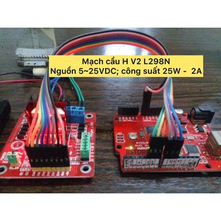 Mạch Cầu H L298N V2 nguồn 5~35VDC ngõ ra 25W 2A