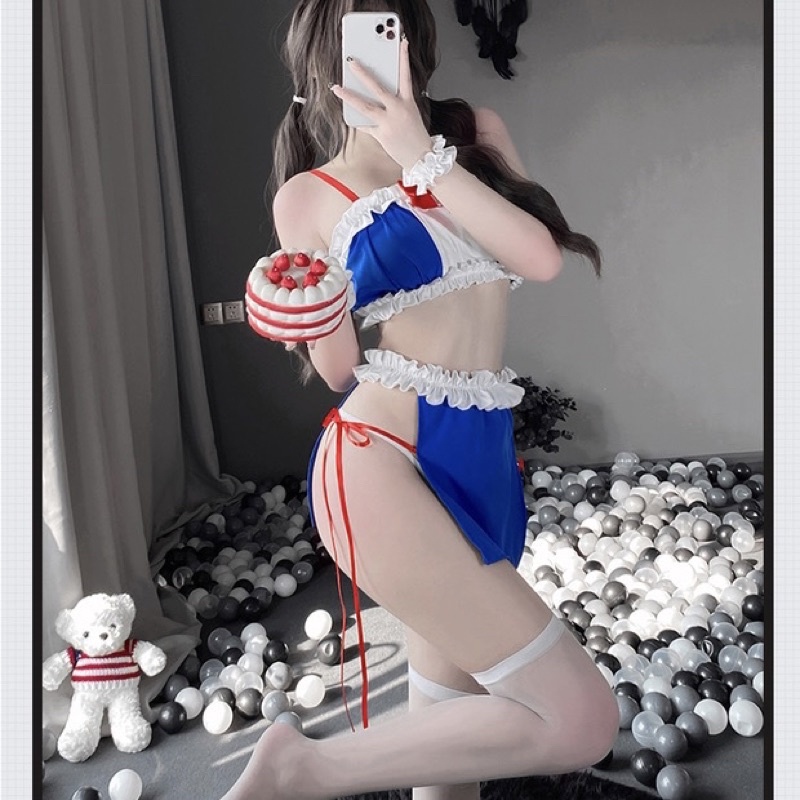 Mã LL2513 - Tiểu Nhị Nữ - Trang Phục Hoá Trang Thiết Kế Buộc Tà Bắt Mắt - Đồ Lót Nội Y Nữ Phong Cách Hầu Gái Sexy