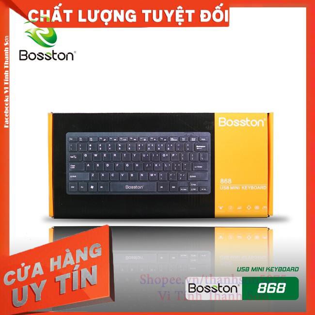 Bàn phím mini có dây Bosston 868 (Đen) Thiết kế giảm tiếng ồn / Keyboard Bosston 868 Mini - Vi Tính Thanh Sơn