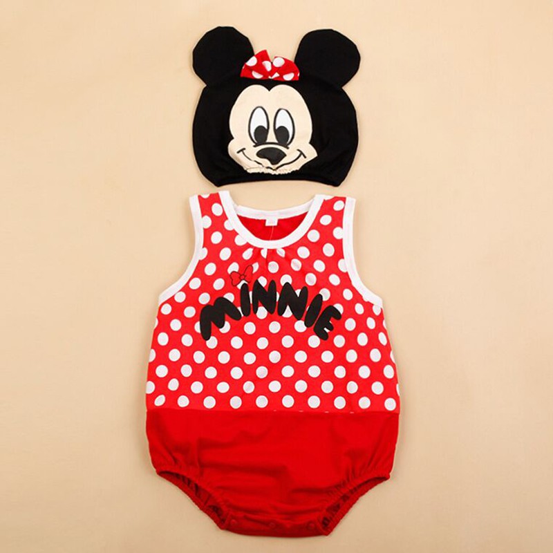 Áo liền quần một mảnh thiết kế nhân vật hoạt hình Mickey cho bé sơ sinh