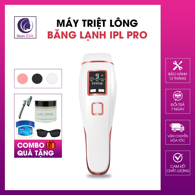 Máy Triệt Lông 9 Cấp Triệt Lông Vĩnh Viễn, Đơn Giản, Băng Lạnh, Trẻ Hóa Da, Giảm Mụn 6 Trong 1 BH 12 Tháng