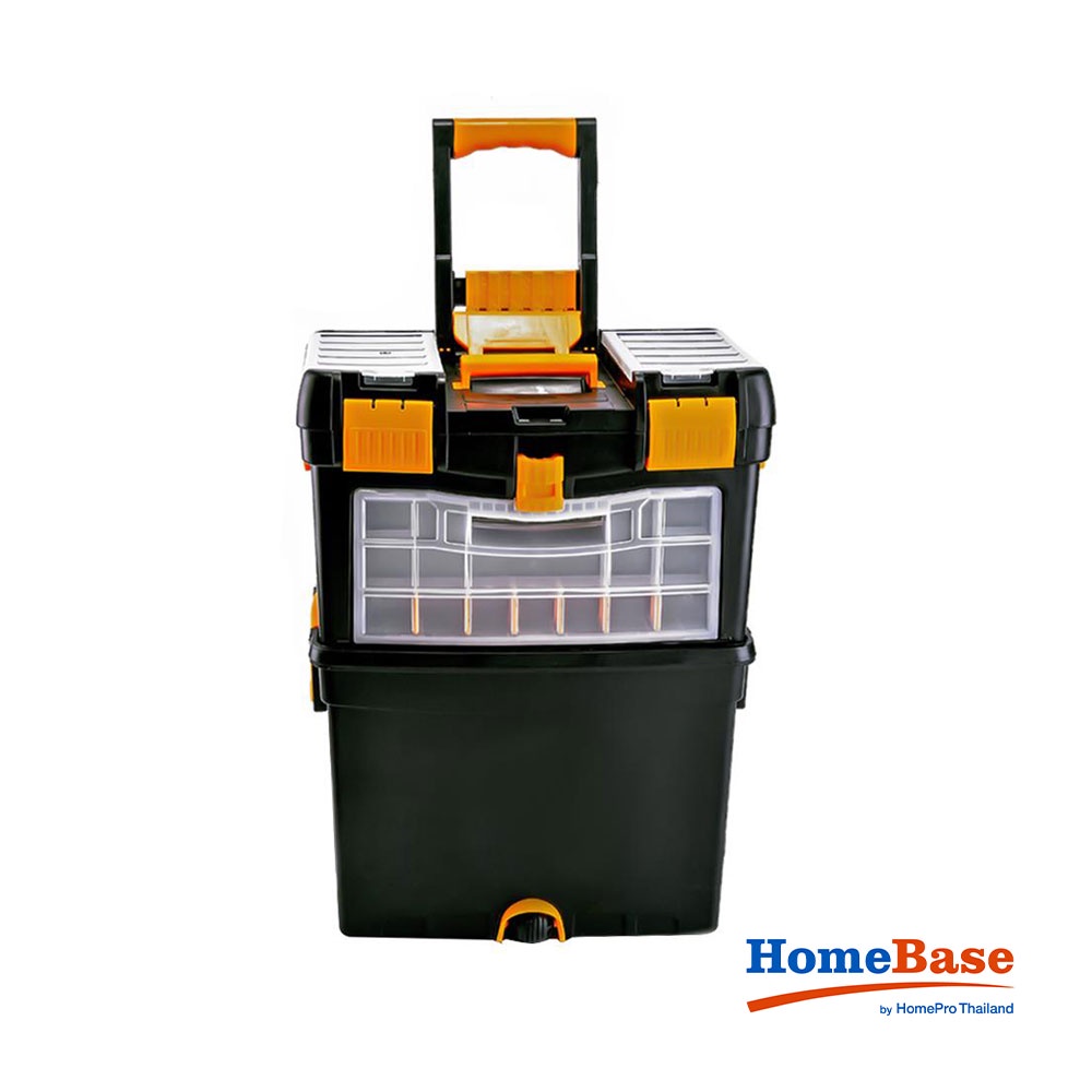 HomeBase MATALL Thùng đựng dụng cụ bằng nhựa có bánh xe Thái Lan W44xH62xD22cm màu đen