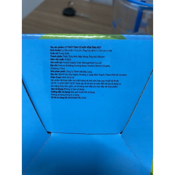 Ly thủy tinh ống hút 500ml