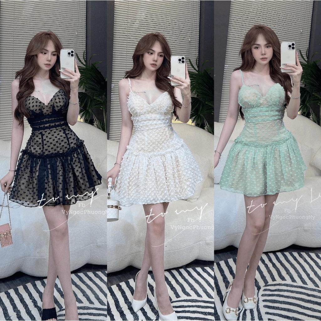 (Free ship) Đầm Xô Hột Có Mút Với Thiết Kế Khoe Body Thu Hút Ánh Mắt Người Xem UP HHP Fashion