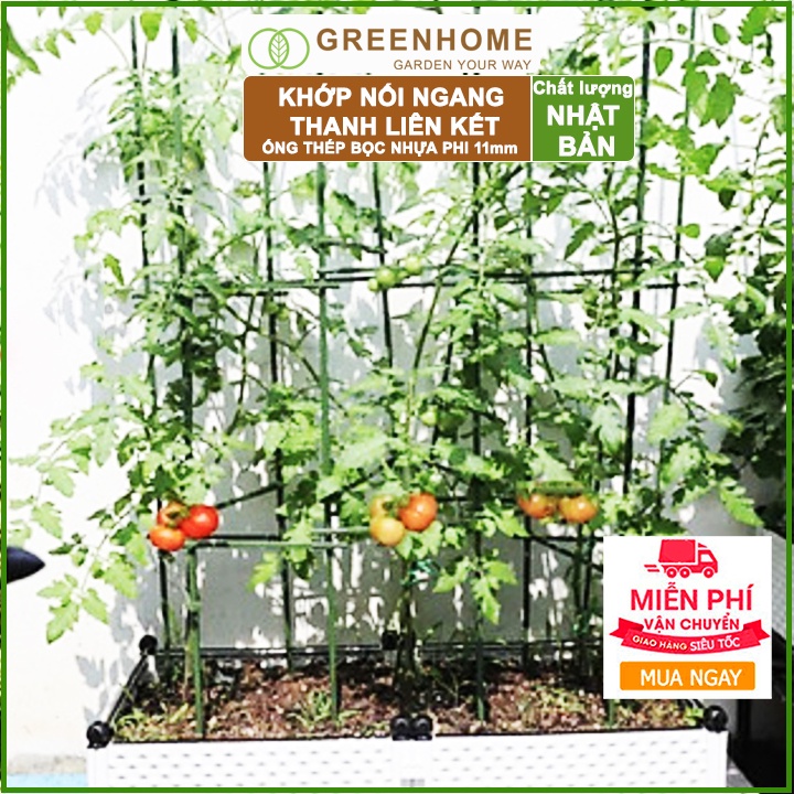 Thanh liên kết ống phi 11mm, Nhật Bản, Daim, hỗ trợ làm khung, giàn cây leo, dễ lắp ráp |Greenhome