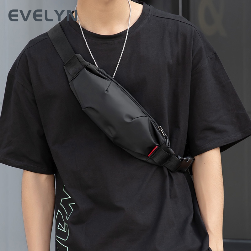 Evelyn Túi Đeo Chéo mini Đựng Điện Thoại Siêu Nhẹ Màu Trơn Thời Trang Cho Nam