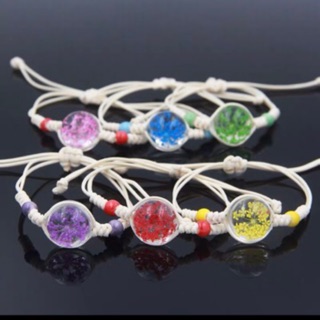Vòng Tay Thuỷ Tinh Ép Hoa Đào, Lắc Tay Ép Hoa Đào, Vòng Tay Hoa Đào ( Pkt.Shop )