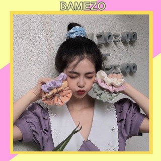 Dây buộc tóc Bamezo chất scrunchies búi tóc vải hot trend SC04