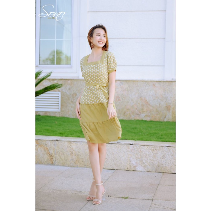 Sono - Đầm Chất Xô Thêu 3 Tầng Kiểu Dáng Trẻ Trung
