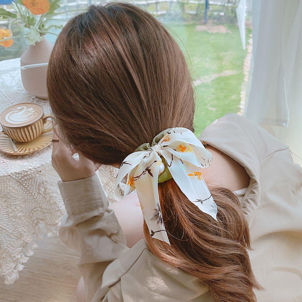 Dây Cột Tóc Đuôi Ngựa Co Giãn Đính Nơ Hoa Thời Trang Xu Hướng Hàn Quốc VANES1 Cho Bé Gái Giá
