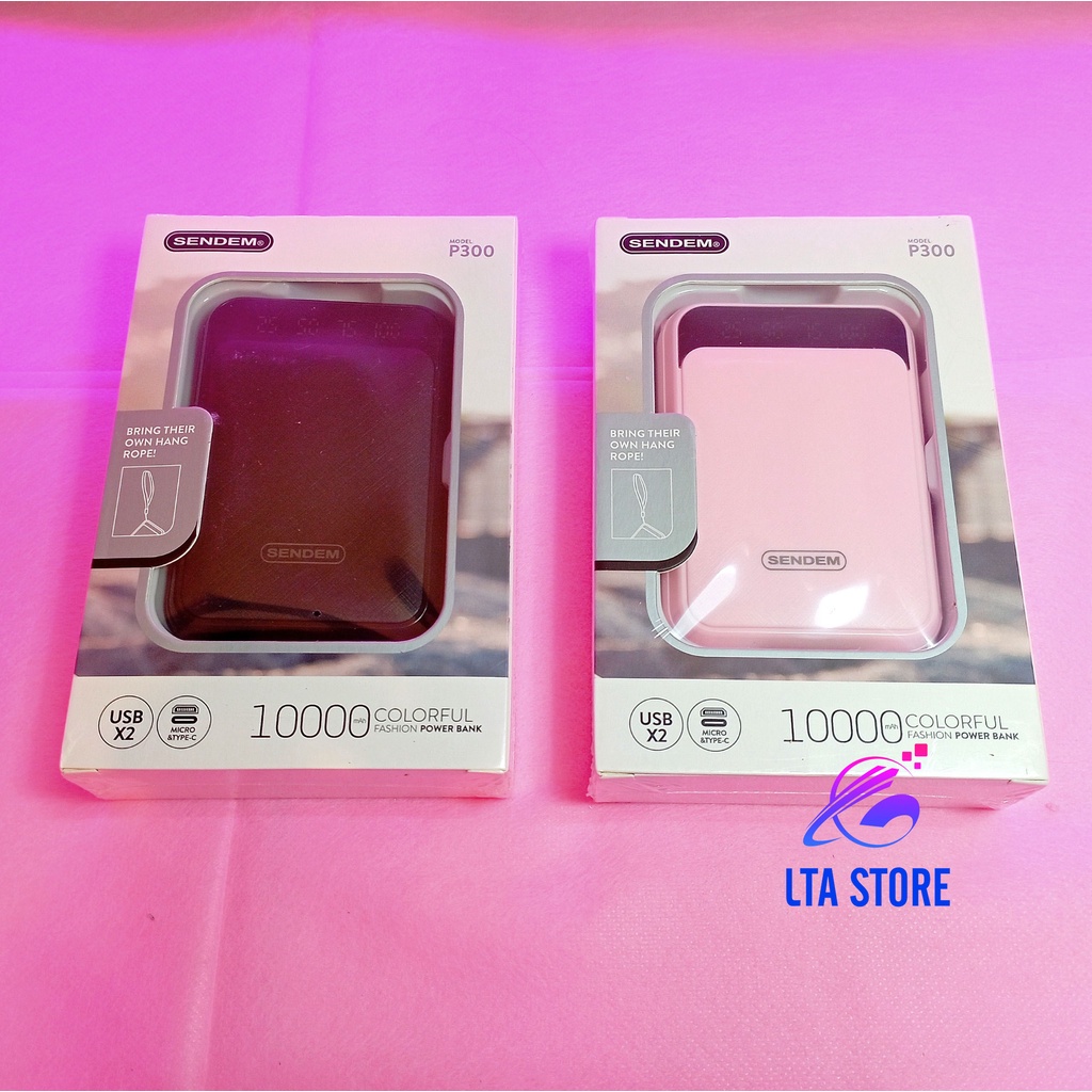 Sạc Dự Phòng Mini Cầm Tay Dung Lượng 10000mah tiện dụng nhỏ gọn 2 màu đen nam tính và hồng cute