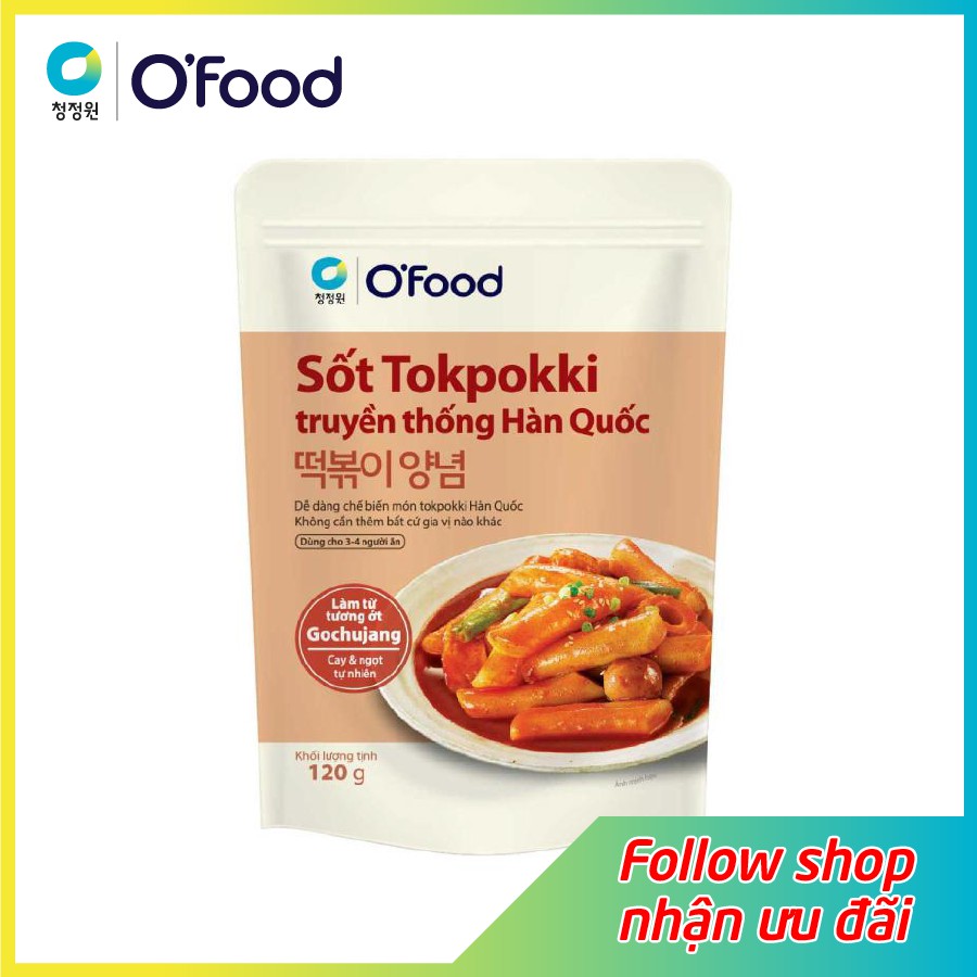 Sốt tokbokki / tokpokki Hàn Quốc O'Food 120g, vị truyền thống và phô mai cay