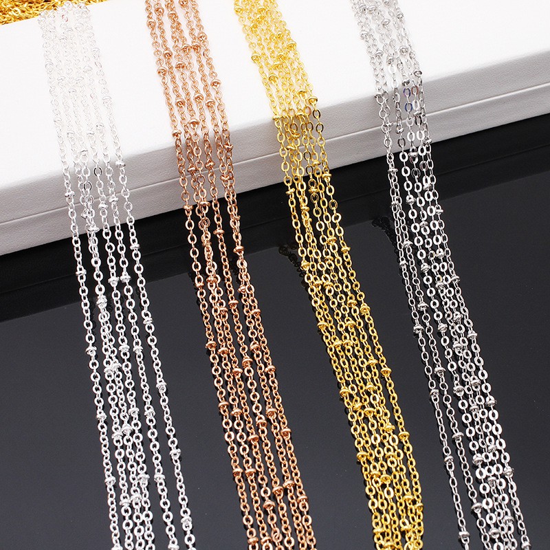 1m  dây xích hạt 2mm nguyên liệu làm trâm làm trang sức cổ trang cosplay cổ phục có màu KC