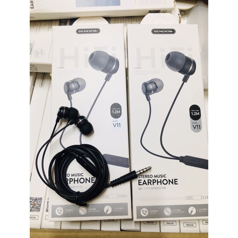 Tai nghe nhét tai có dây có mic jack 3.5 chân 3.5 tai nghe sendem V10 cho tất cả các dòng điện thoại
