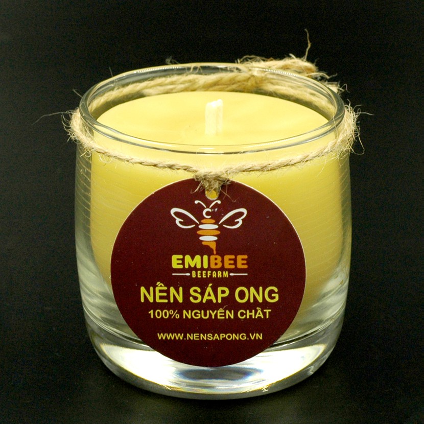 Nến Thơm Sáp Ong Emibee, Nến Ly Cháy 48 Giờ