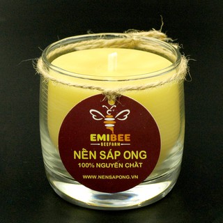Nến Thơm Sáp Ong Emibee, Nến Ly Cháy 48 Giờ
