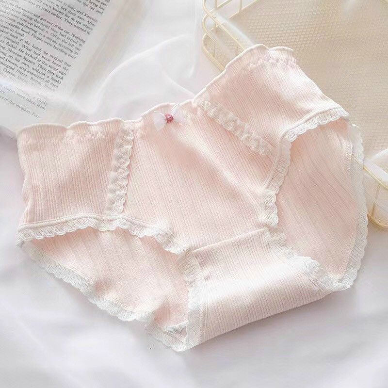 Quần lót nữ gân tăm hoa hồng chất cotton ( compo 5 quần )