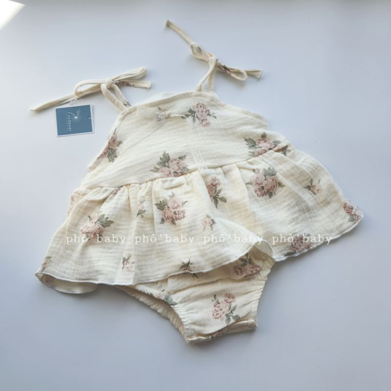 body Hoa anh đào vải xô muslin mềm, thấm hút