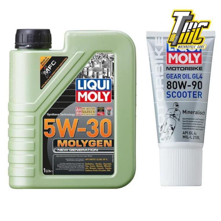 Combo nhớt máy Liqui Moly Gen 5W30 1L và Nhớt lap Liqui Moly Gear 80W90 150ml