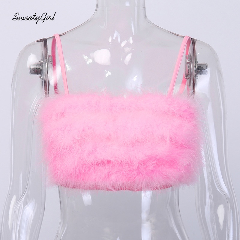 Áo Tank Top Lông Thú Màu Trơn Ôm Dáng Thời Trang Cho Nữ