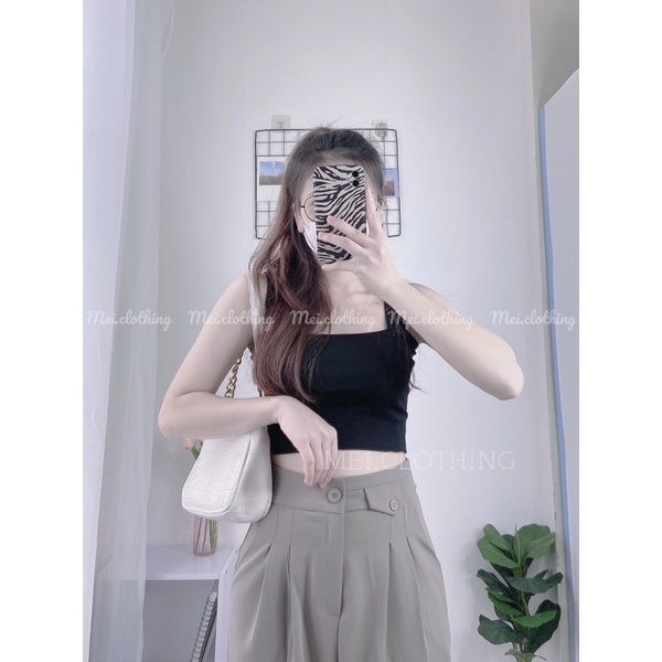 Quần Vải Suông Nữ Ống Rộng Cạp Cao Chất Mềm Mịn Không Nhăn