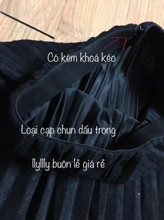 Chân váy dạ xếp ly dài midi