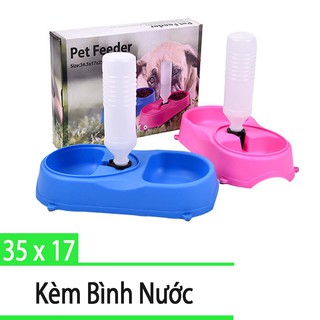 Bát Ăn Đôi Kèm Bình Nước Cho Chó Mèo - Bát Ăn 006