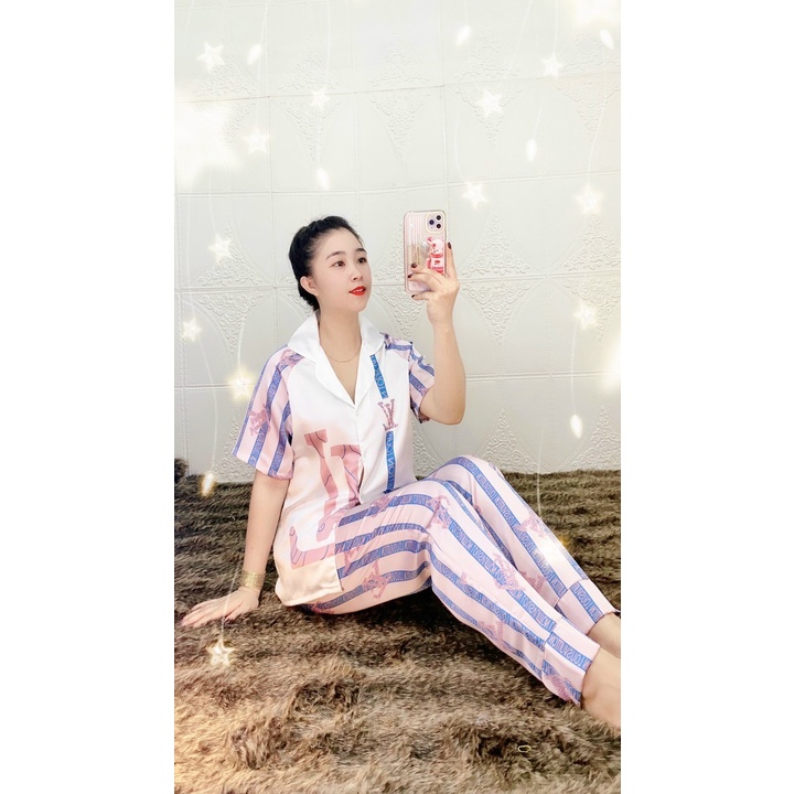 BỘ PIJAMA SATIN TAY NGẮN QUẦN DÀI MS21 | BigBuy360 - bigbuy360.vn