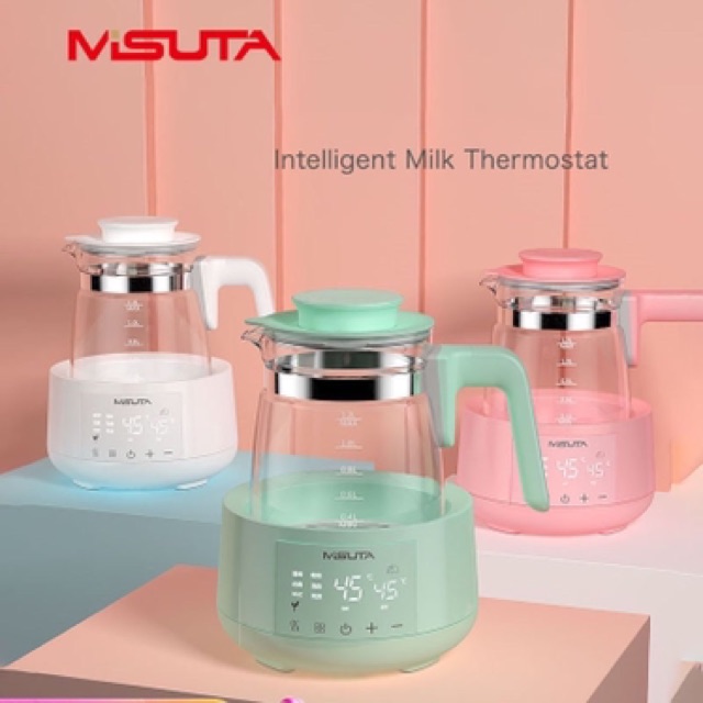 bình đun nước pha sữa thương hiệu Misuta 1,2L, ấm đun giữ nhiệt, bình siêu tốc