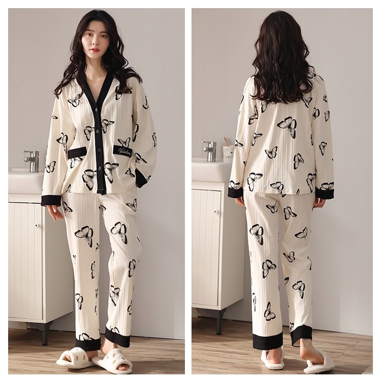 Sét đồ nữ mùa đông Bộ đồ ngủ mặc nhà dài tay pijama hàn quốc - DN-GA1