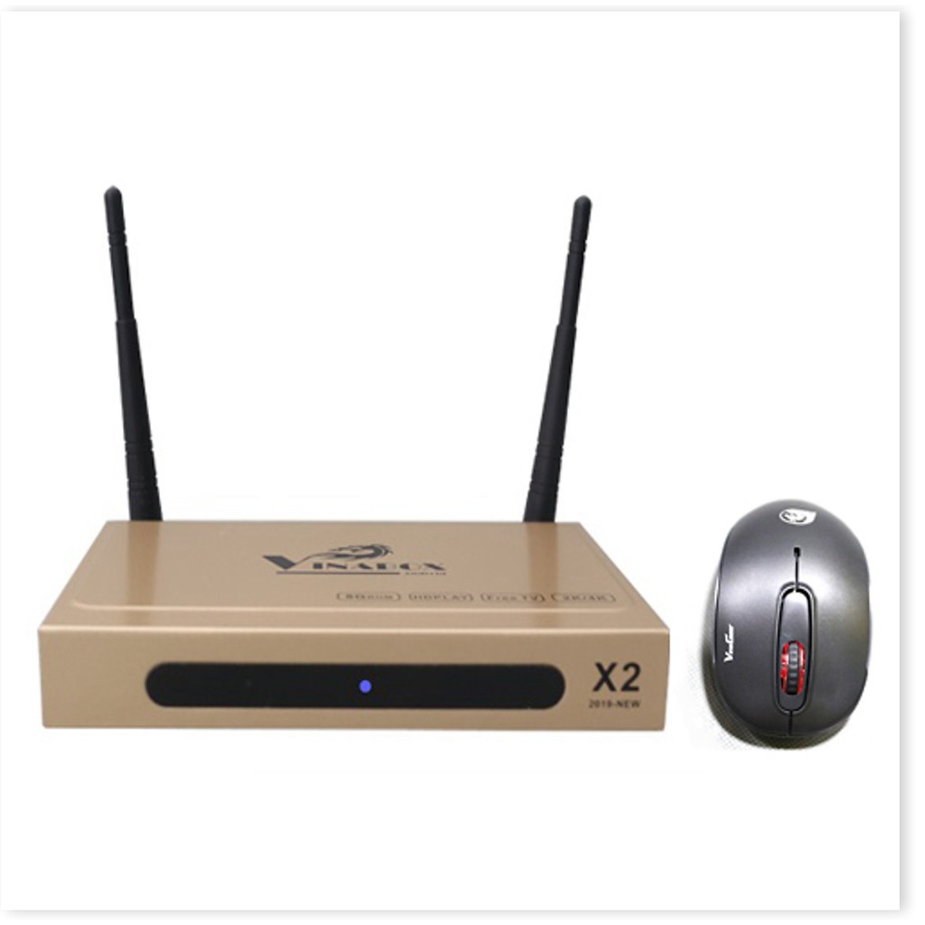 Android TV Box VINABOX X2 - 2019: Phiên bản mới Android 7.0 , thiết kế sang trọng , 2 râu Anten bắt Wifi khỏe , dùng cho