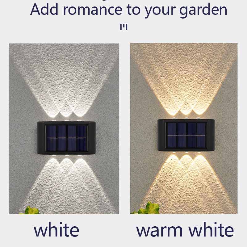 Đèn Led 6 Bóng IP65 Gắn Tường Chống Nước Sử Dụng Năng Lượng Mặt Trời Tiết Kiệm Điện