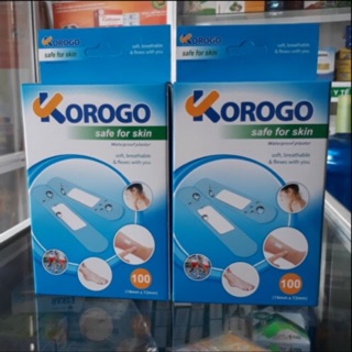Hộp 100 miếng dán cá nhân Korogo trong không thấm nước