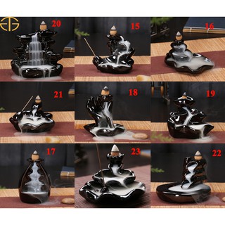 Thác Khói Chảy Ngược Gốm Sứ Bát Tràng Cao Cấp- Tặng kèm 10 nụ