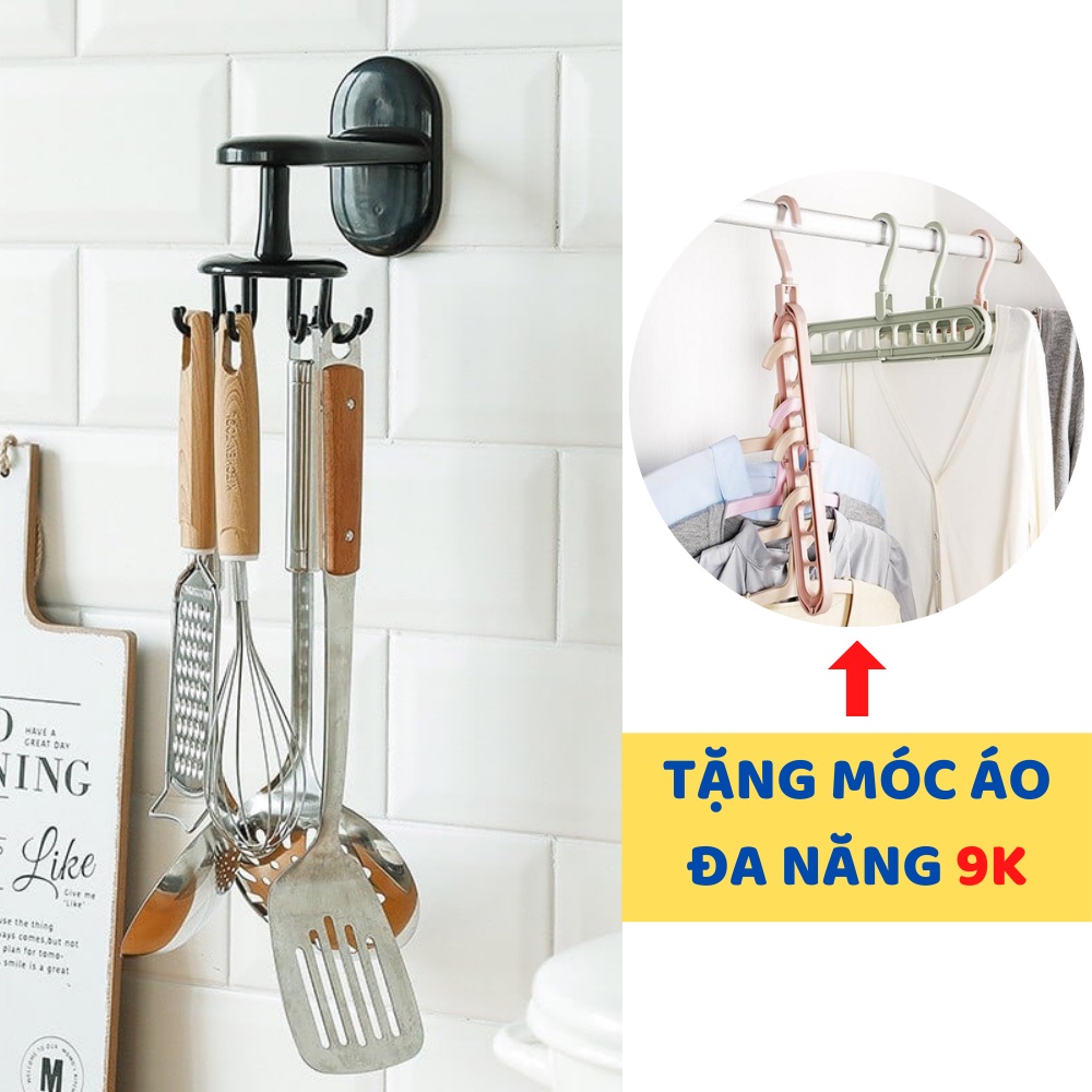 ⚡FREE SHIP⚡ Móc Treo Dán Tường Chịu Lực Treo Các Dụng Cụ Bếp Vá Muỗng Xoay 360 độ Giá Treo Đồ Nhựa Cứng ABS