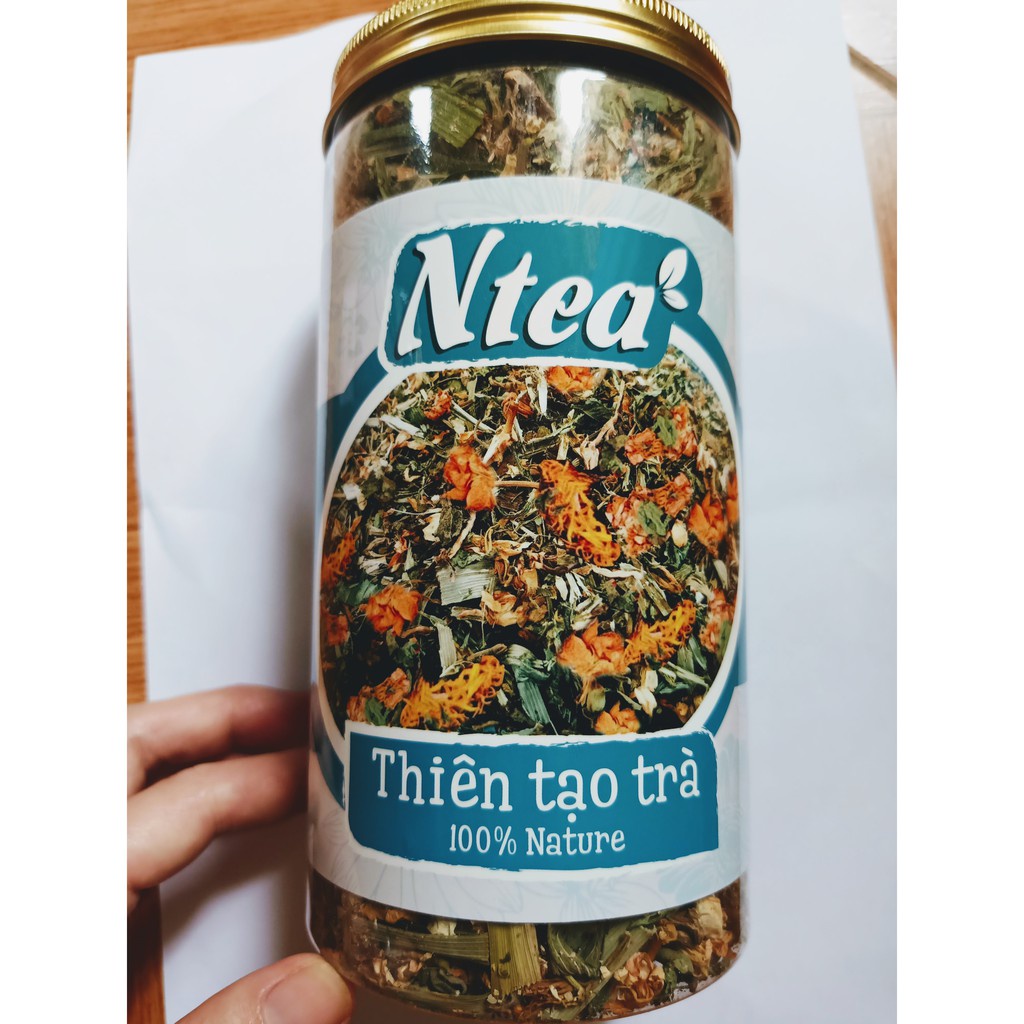 Trà thảo mộc Thiên Tạo Trà 100% hữu cơ hộp 100g mát gan giải độc ổn định huyết áp